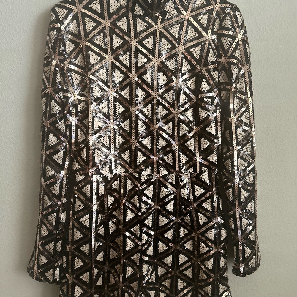 Hot Miami Styles Black and Gold Sequin Jumpsuit